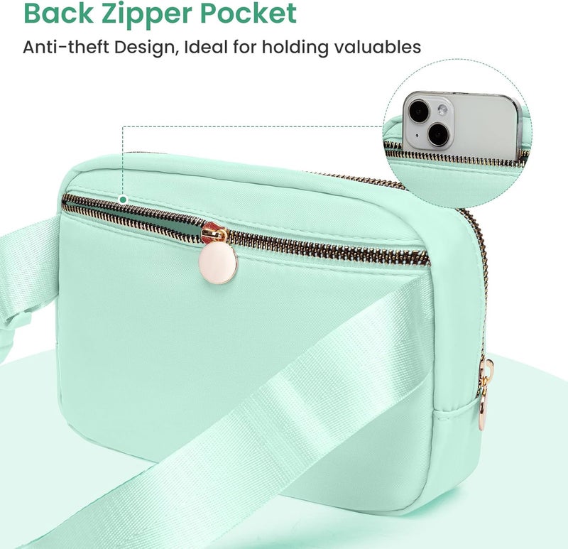 YQE Belt Bag Fanny Pack Crossbody Bags with Initial Letter Patch, Waist Packs Everywhere with Adjustable Strap, Cute Stuff Birthday Gifts for Teenager Girls, Cool Stuff for Teens Girl (Green, A) - Image 4